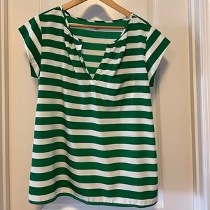 GAP Green and White stripe top Size M